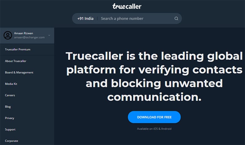 Change name in Truecaller