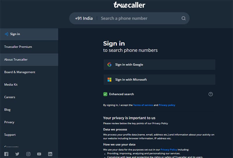 Change name in Truecaller