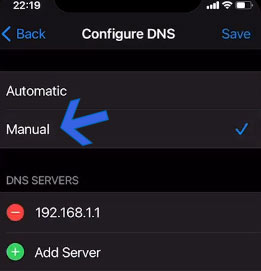 Manual DNS on iOS