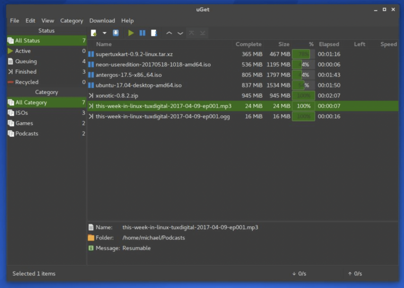 uGet Download Manager IDM alternative