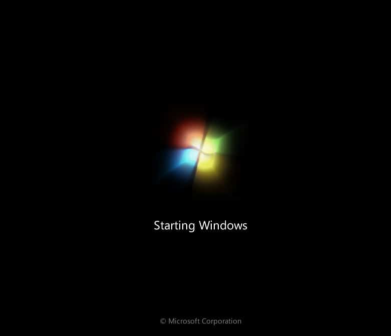Windows 7 installation loading