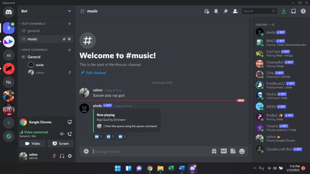 Aiode music bot for Discord