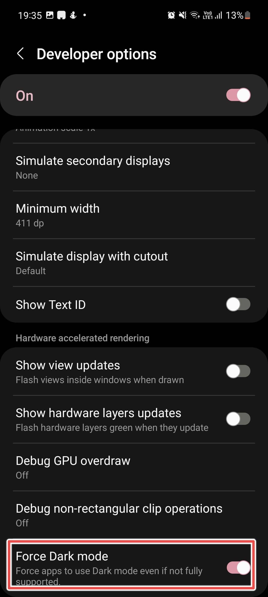 dark mode on Snapchat on Android