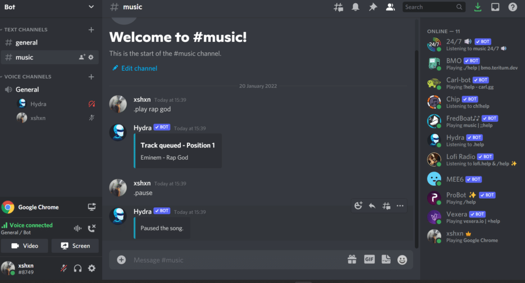Hydra Discord music bot
