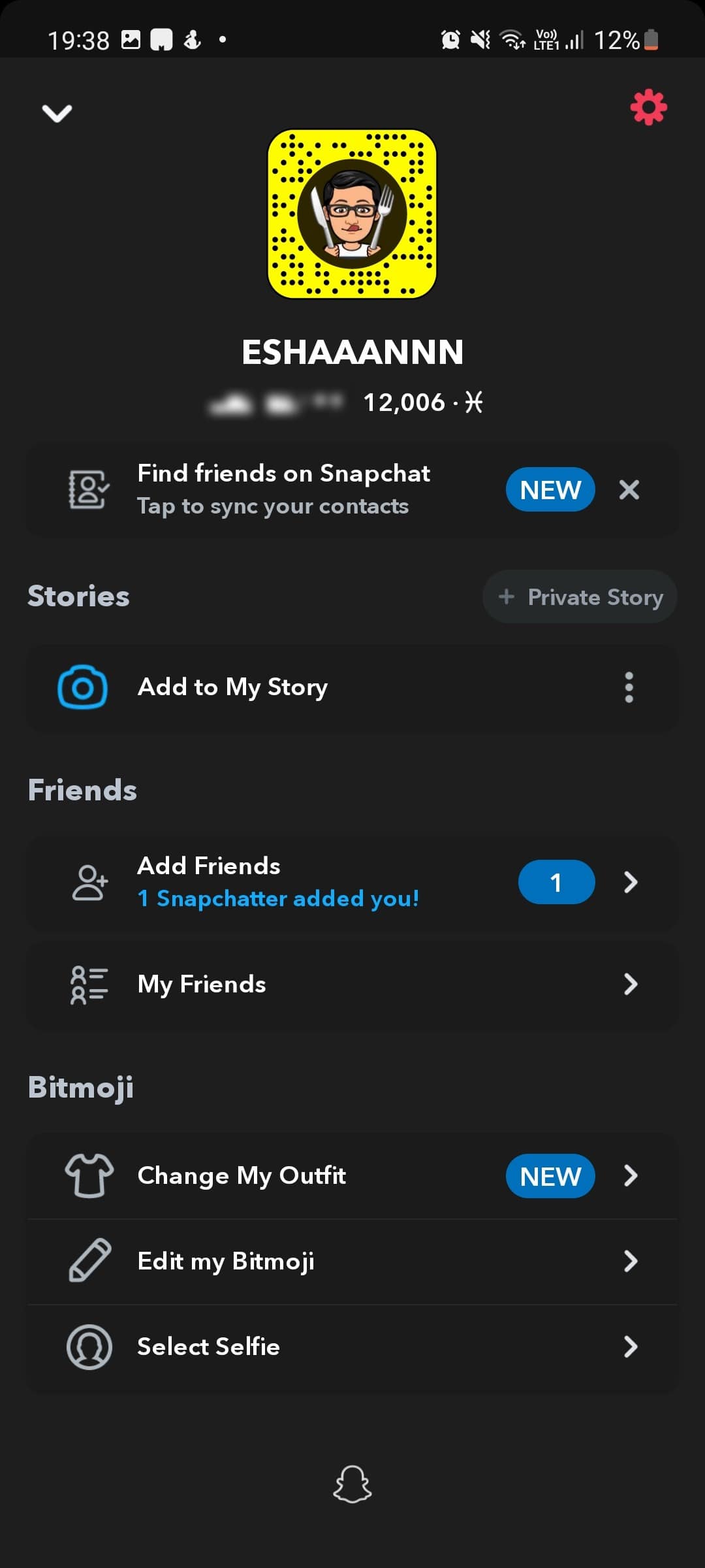 dark mode on Snapchat on Android