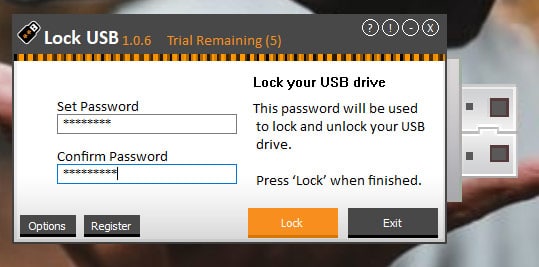 password on USB drive