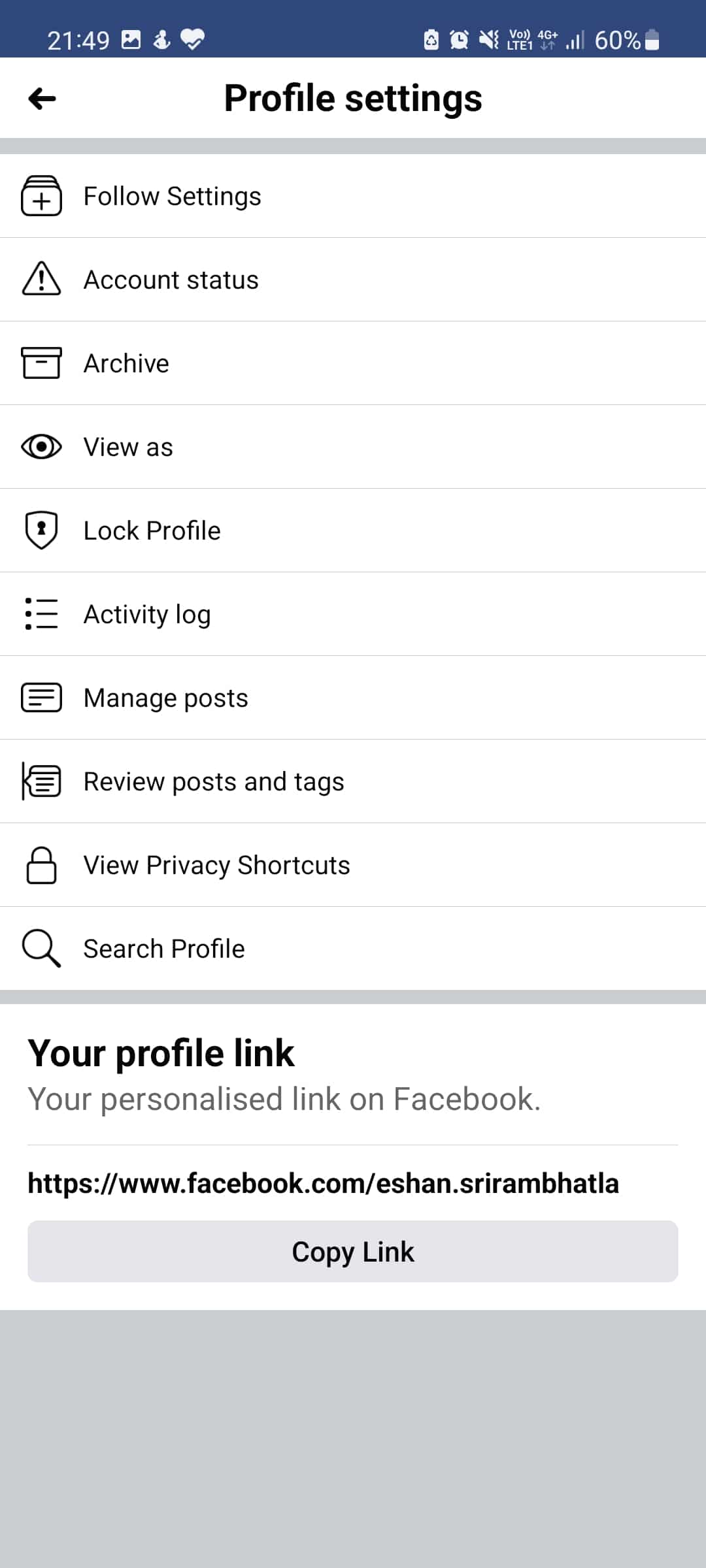 Facebook Lock Profile