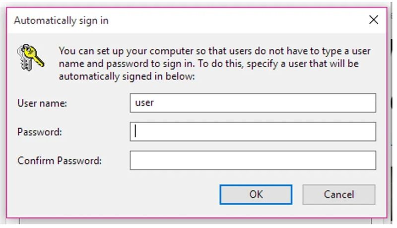 Windows 10 Auto login