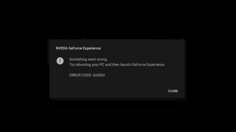 Fix GeForce Error Code 0x0003