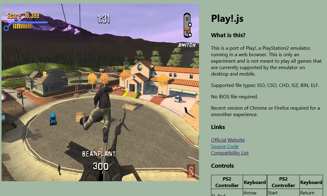 Play.js PS2 emulator
