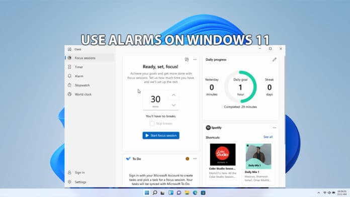 Use alarms in Windows 11