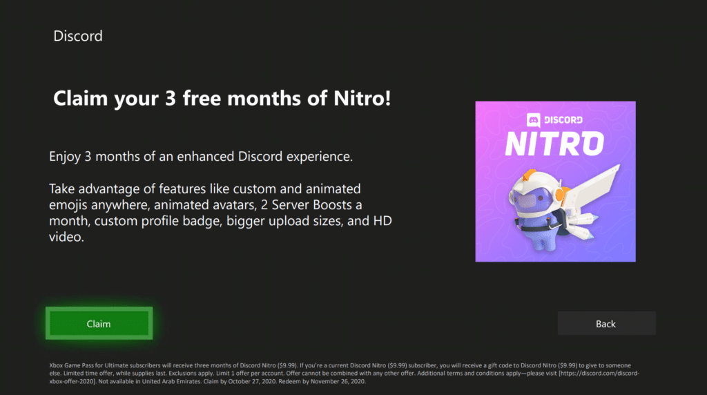 XBOX Game Pass + Discord Nitro