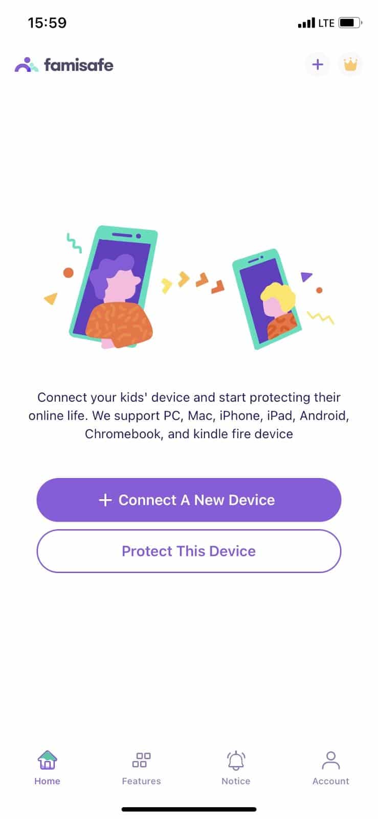 famisafe connect a new device
