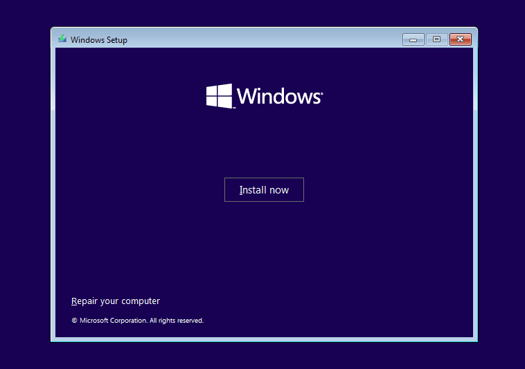 Windows 10 installing
