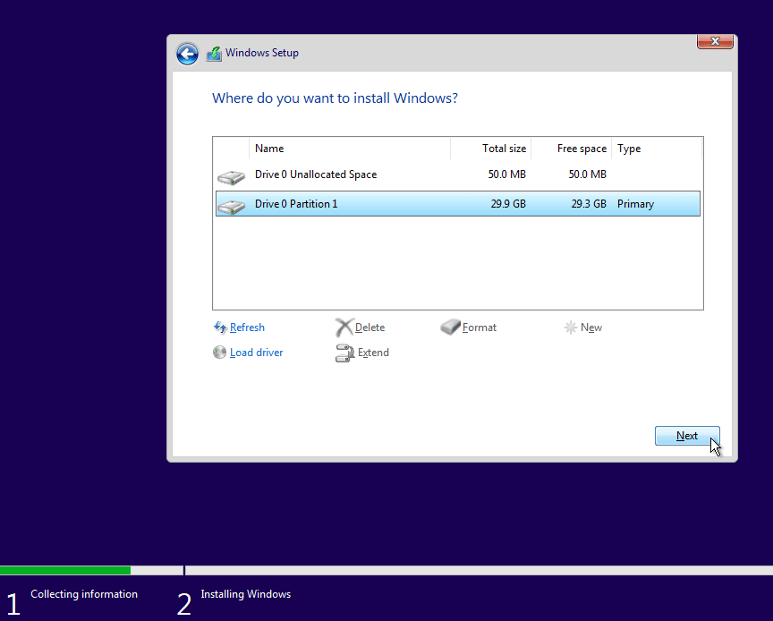 Windows 10 partition