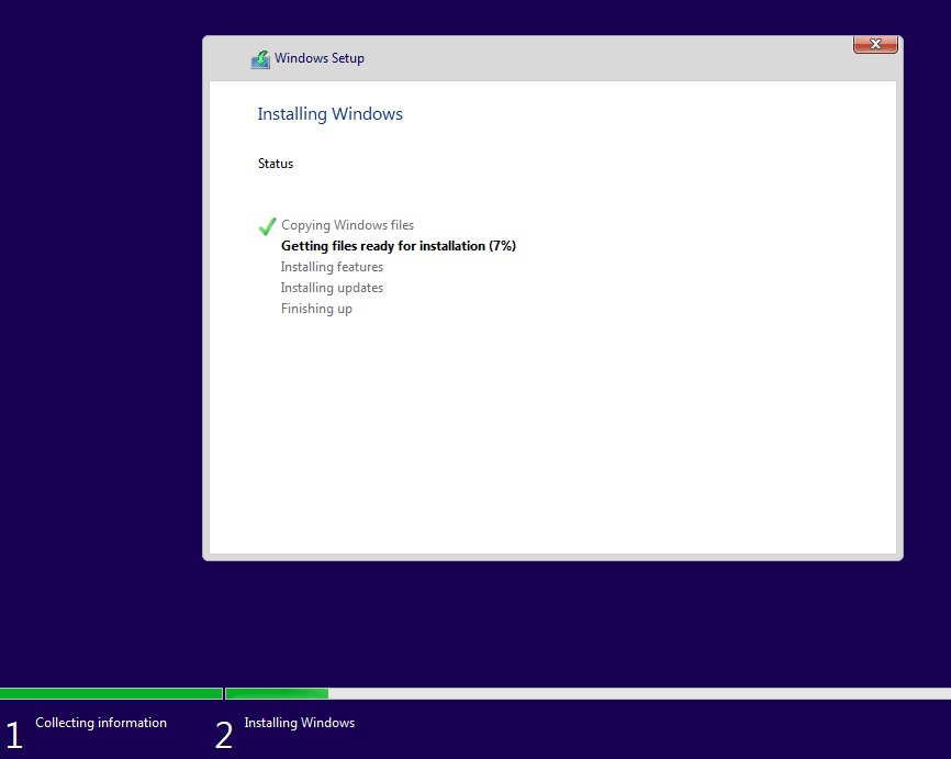 Installing Windows 10