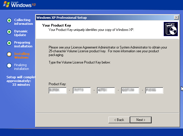 windows xp professional cd key