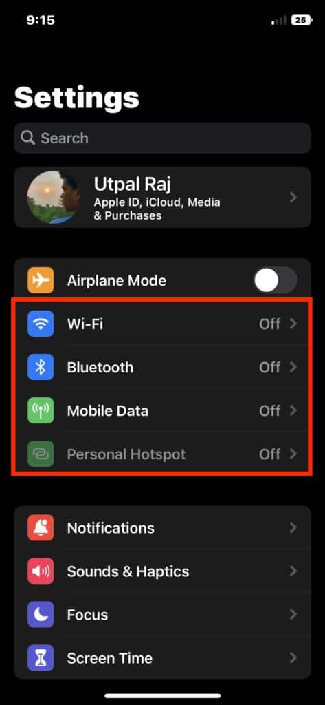 Turn Off Connectivity From Settings