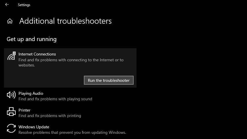 Run The Troubleshooter