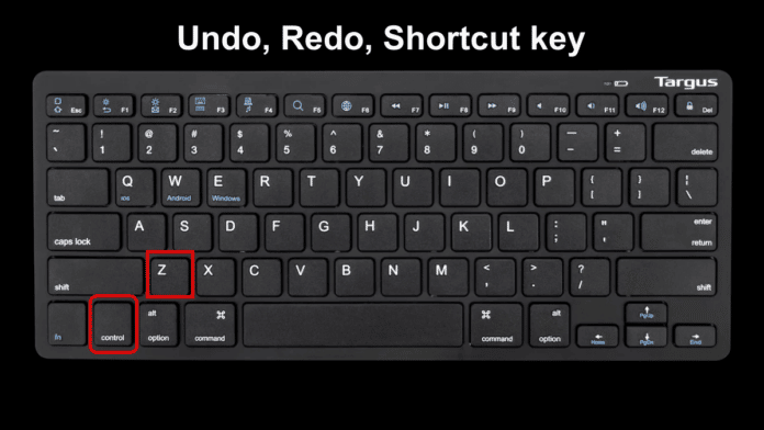 Undo, redo, shortcut key