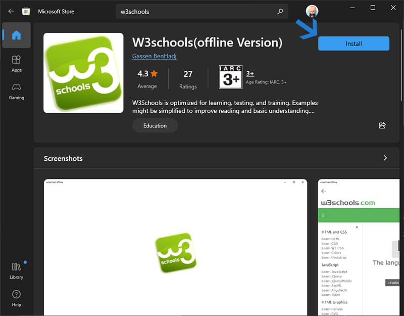 W3schools offline app