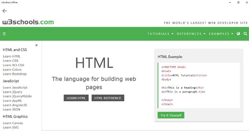 W3schools offline app