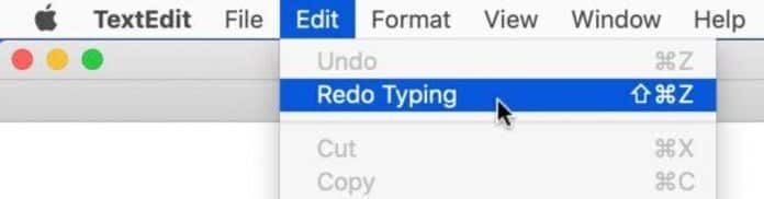 undo shortcut for mac