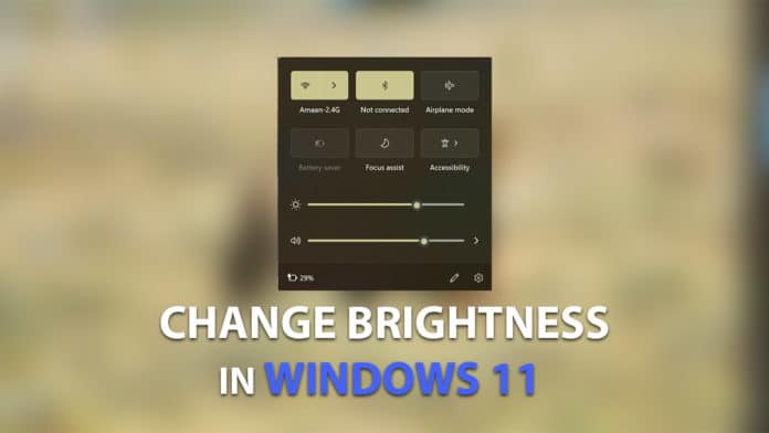 Change brightness in Windows 11