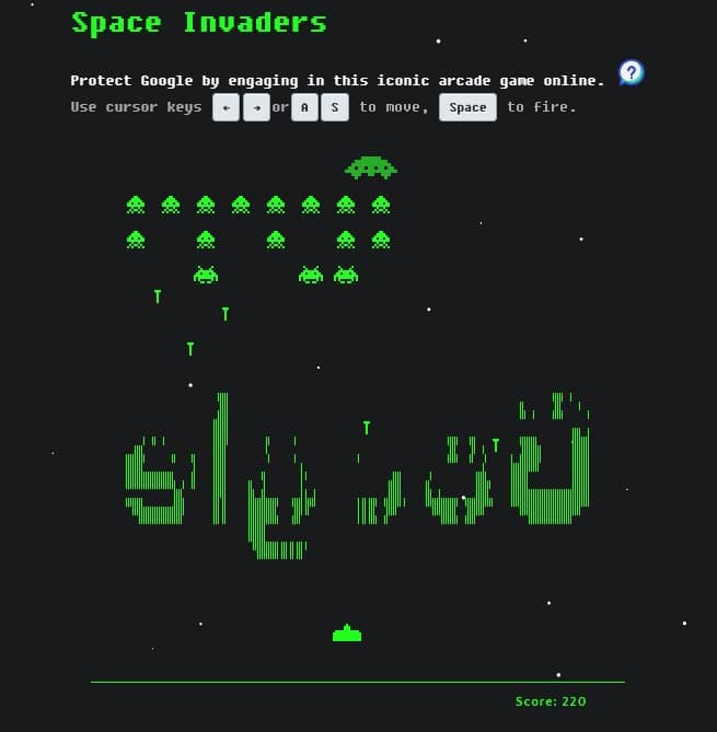 Space Invaders Google game