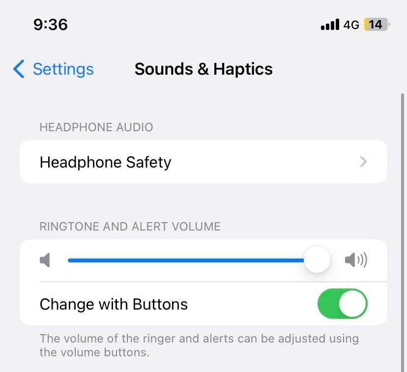 Change iPhone Alarm Volume