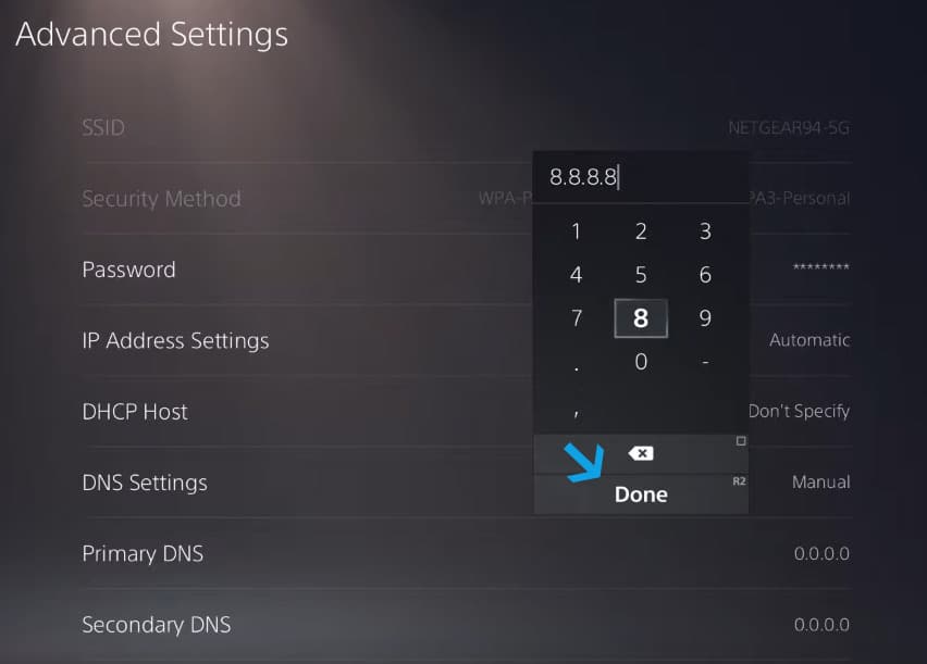 Change DNS on PS5