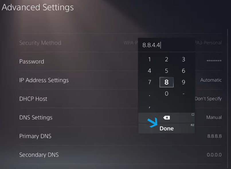 Change DNS on PS5