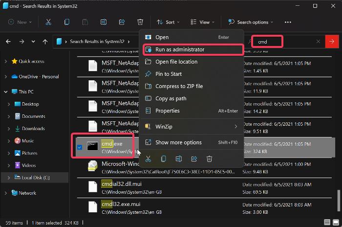 open command prompt as admin using file explorer