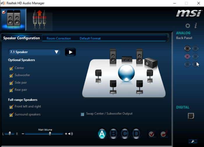 Realtek HD Audio Manager