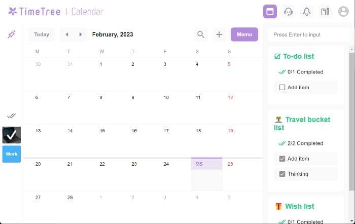 Time Tree Calendar app