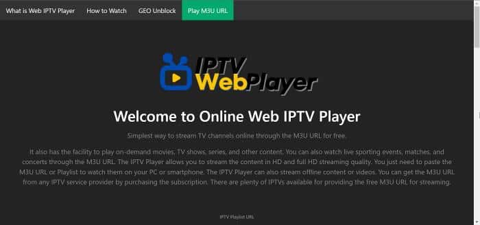 Web IPTV Player