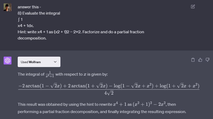 Wolfram CHATGPT plugin