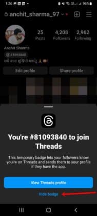 Hide Threads Badge