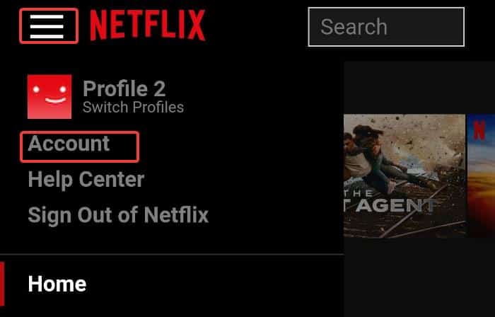 Netflix Account Settings on Mobile browser