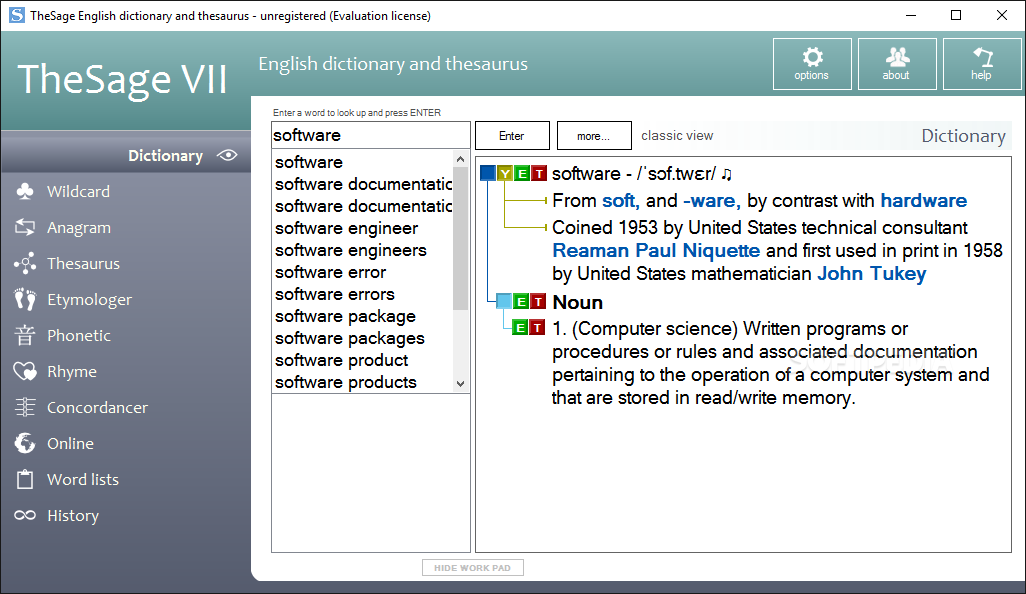 TheSage's English Dictionary and Thesaurus