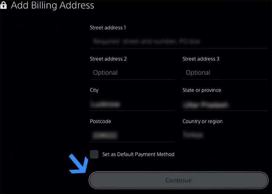 Add debit card to PS5