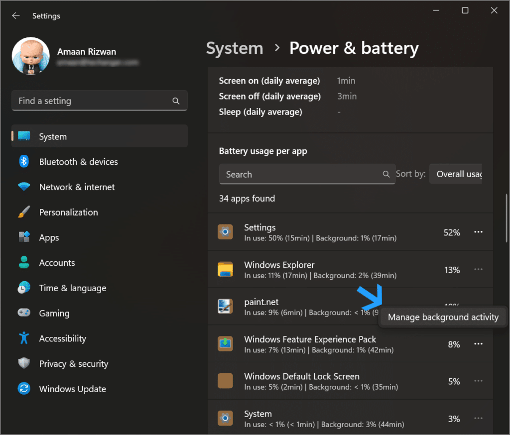 disable background apps in Windows 11