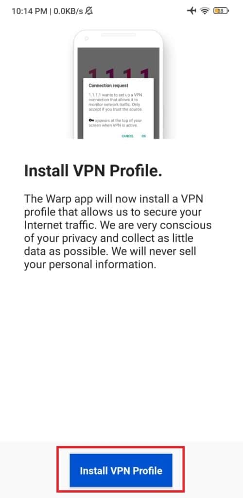 install vpn profile cloudflare