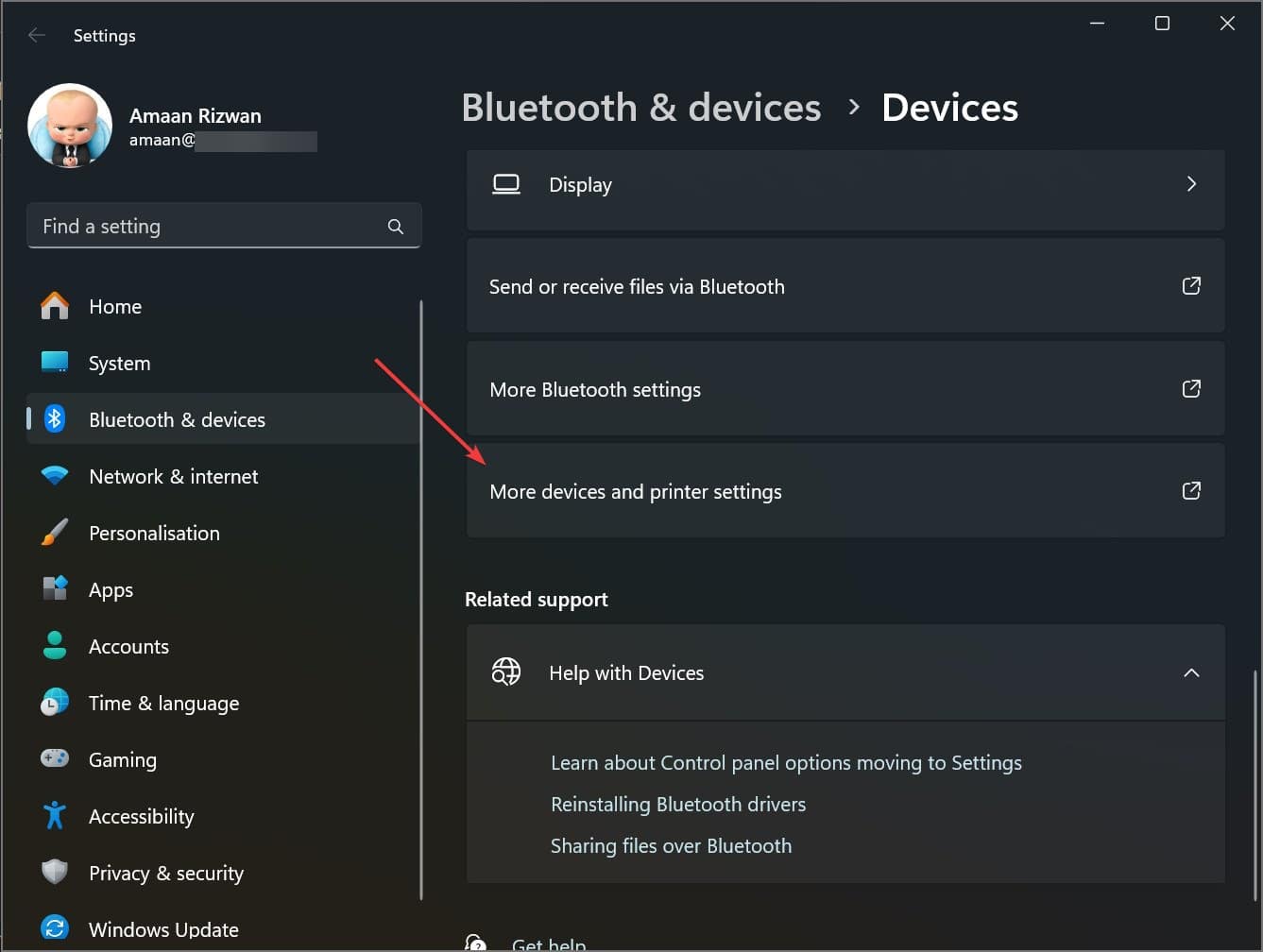 How to Open “Device and Printers” in Windows 11