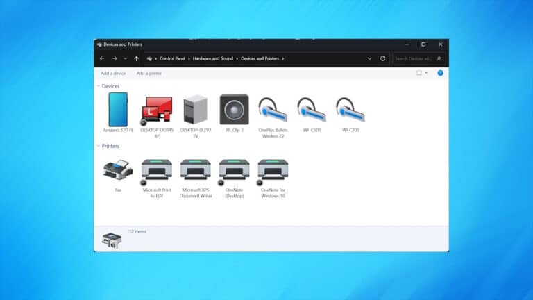 Open Devices and printers on Windows 11
