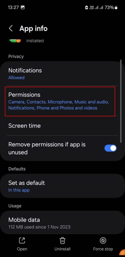 open whatsapp permission in android