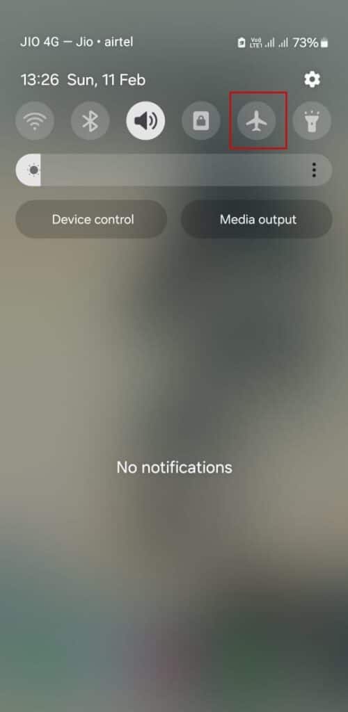 turn on airplane mode android