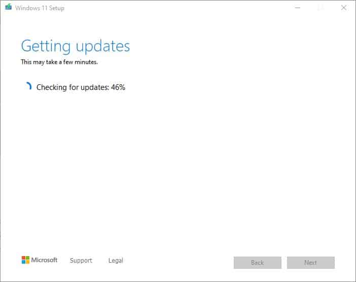 Download Windows 11 update for the setup