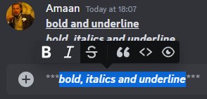 combined Discord formatting menu