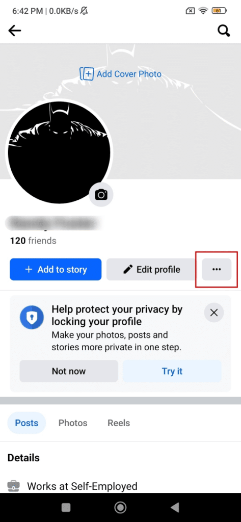 open settings in facebook app